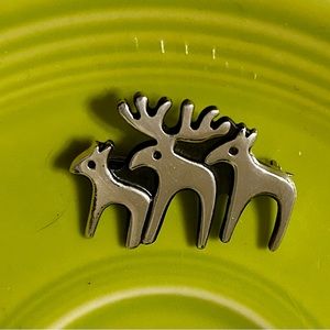 SILPADA .925 Sterling Silver Xmas Moose Reindeer Pin Brooch I0309 Trio Designer